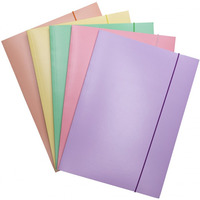 Teczka z gumk� OFFICE PRODUCTS Pastel, karton/lakier, A4, 300gsm, 3-skrz., mix kolor&oacute;w