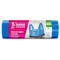 ANNA ZARADNA Worki na śmieci z uszami 60l niebieskie (20 szt.)